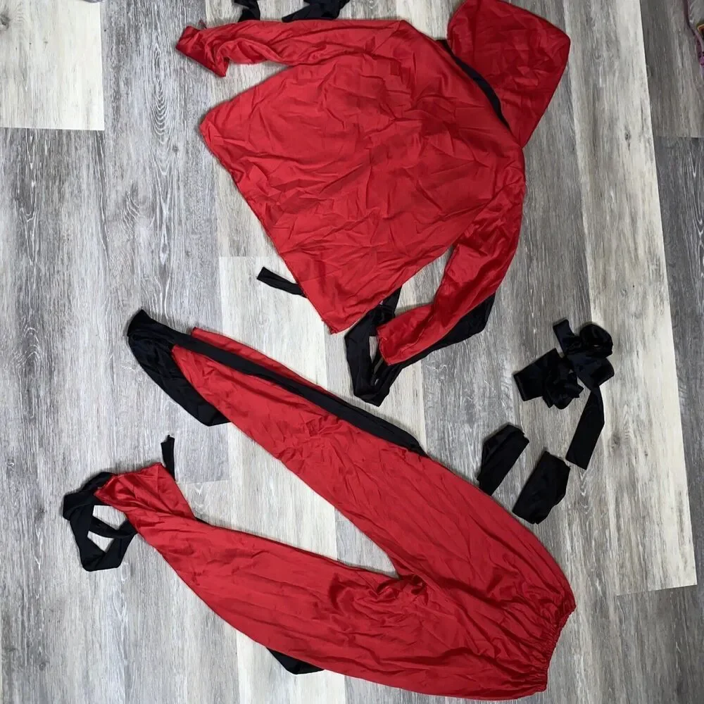 Fire Dragon Ninja Child Large 12-14 Halloween Costume Trick Or Treat School